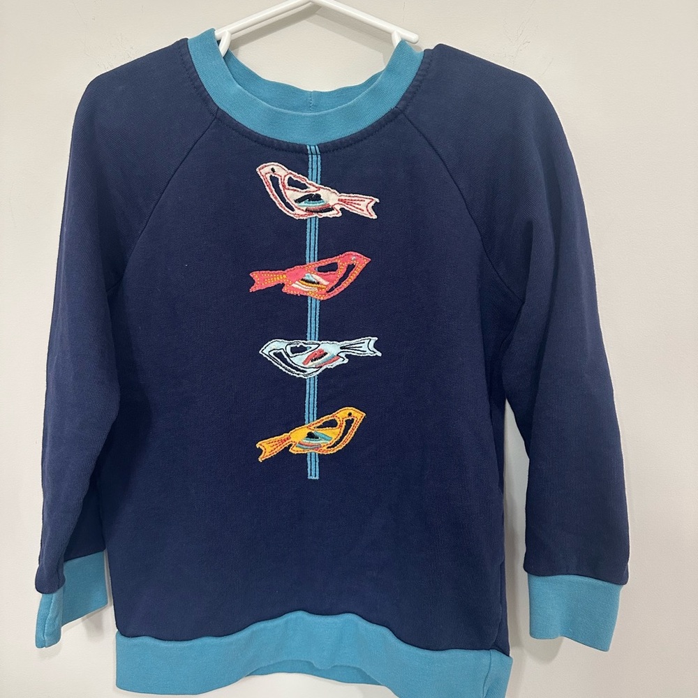Hanna Andersson Navy and Light Blue Kids Sweatshirt